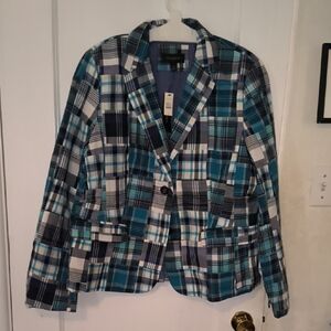 NWT Talbots | Blue Plaid Blazer
